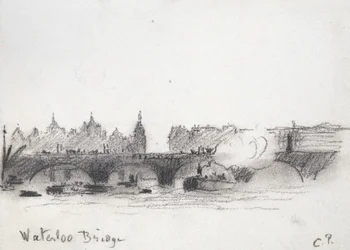 Studie av Waterloo Bridge (kol)